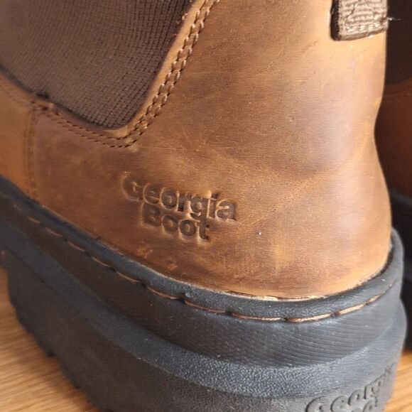 Georgia Boot Men’s 13 Romeo SuperLyte Brown Leather Chelsea Slip On Boots - Picture 9 of 12